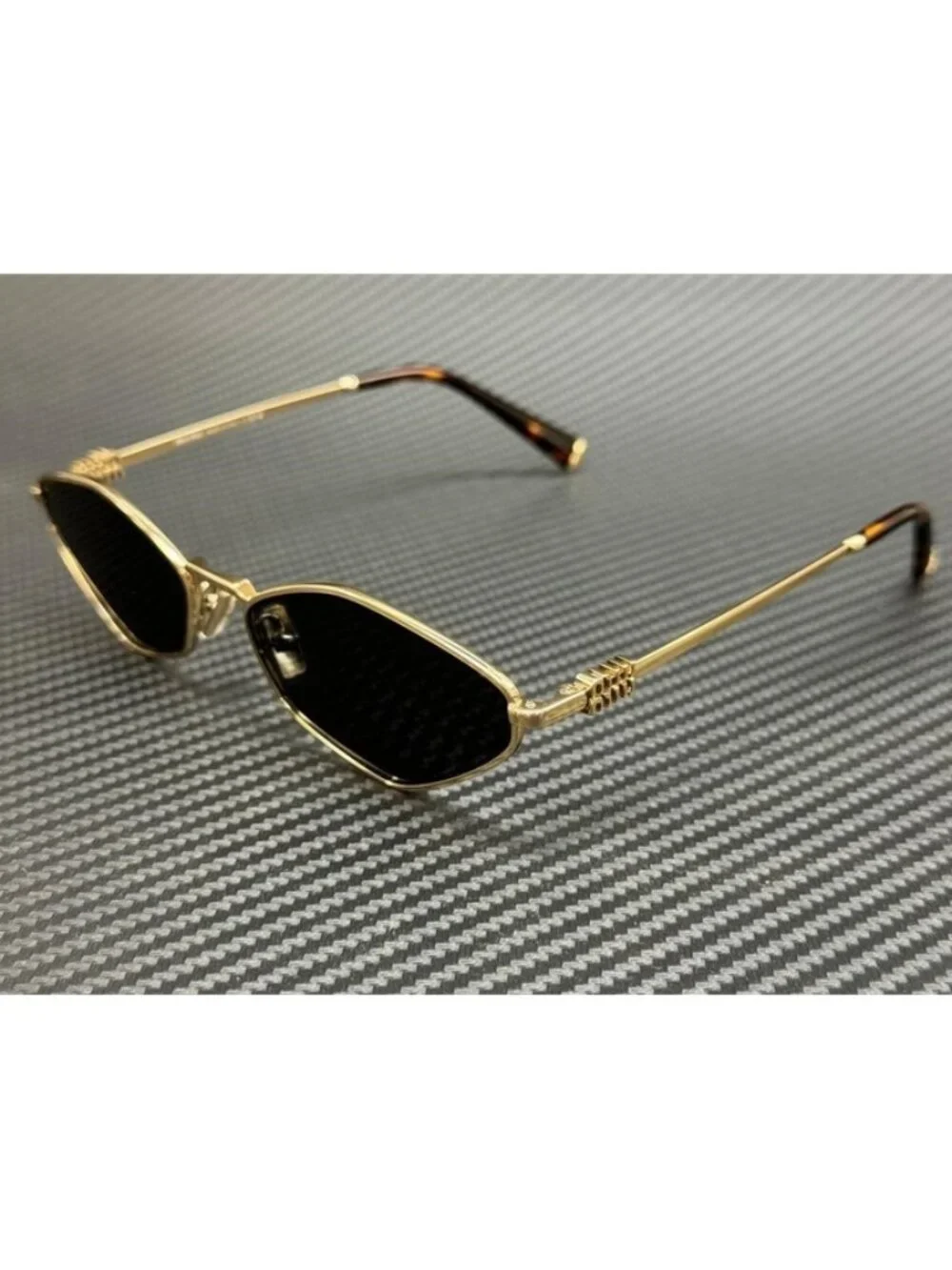 New Miu Miu Women Pale Gold Sunglasses 56-17-140